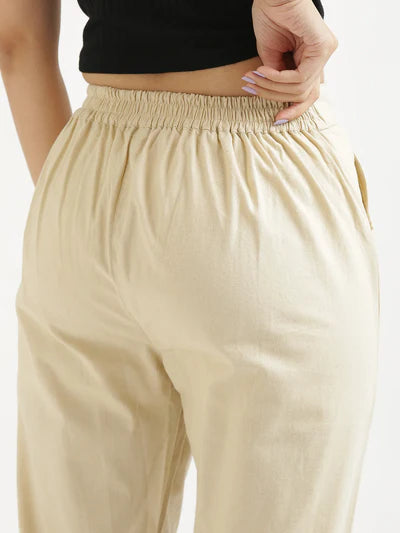 WOMEN BEIGE AIRY LINEN PANT