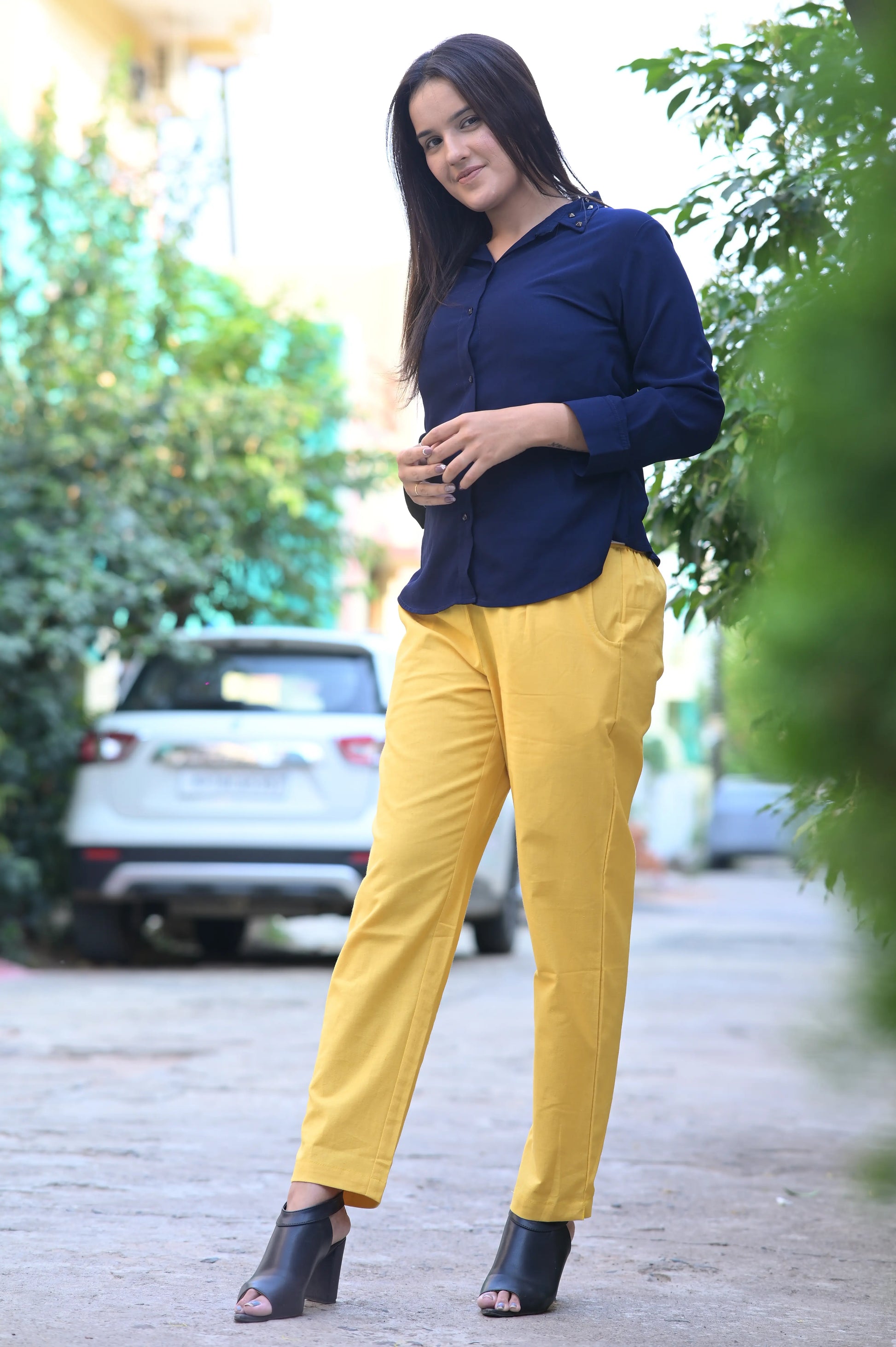 Yellow Cozy Linen Pants.