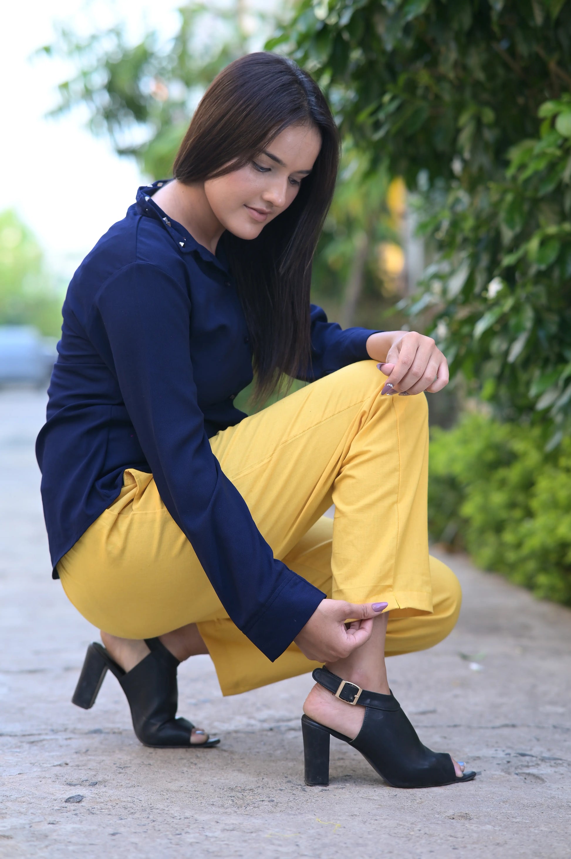 Yellow Cozy Linen Pants.