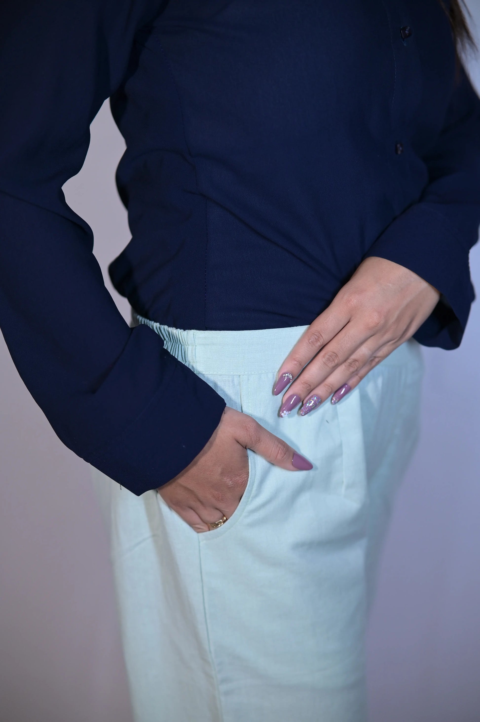 Mint Green Cozy Linen Pants.