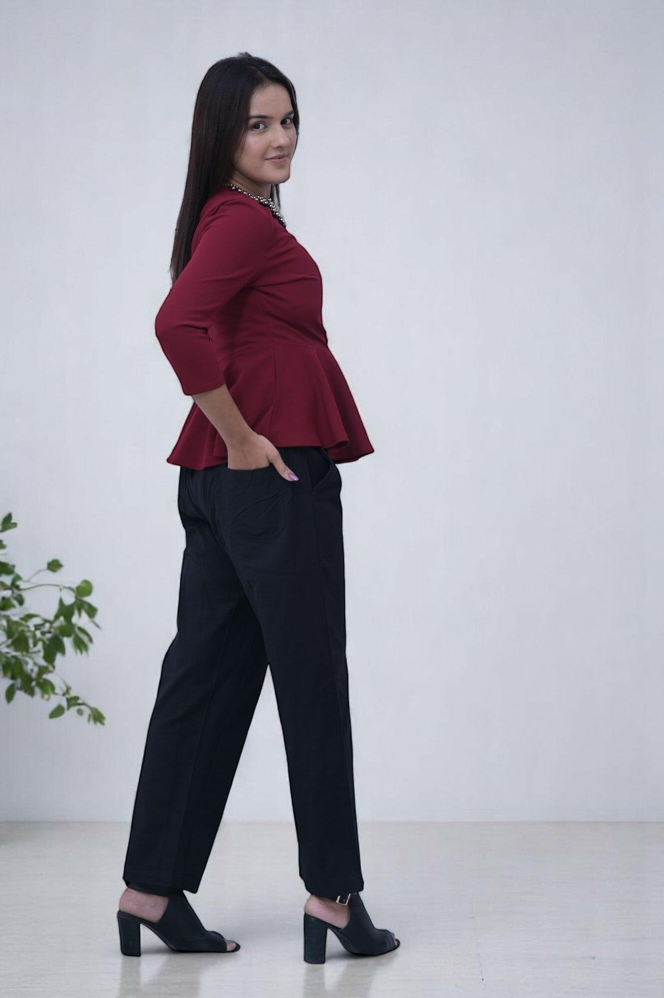 Black Cozy Linen Wide Leg Pants.