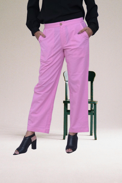 Pink Rose Cozy Linen Wide Leg Pants.