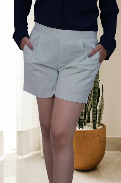 Mint Green Cozy Linen Shorts.