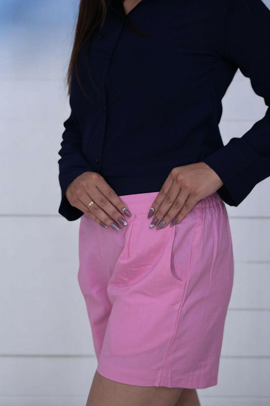 Rose Pink Cozy Linen Short.
