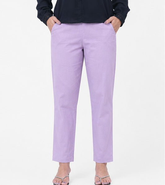 WOMEN LILAC AIRY LINEN PANT