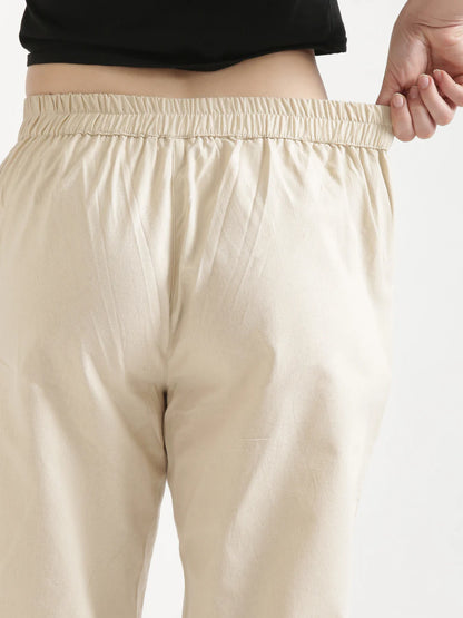 WOMEN BEIGE AIRY LINEN PANT