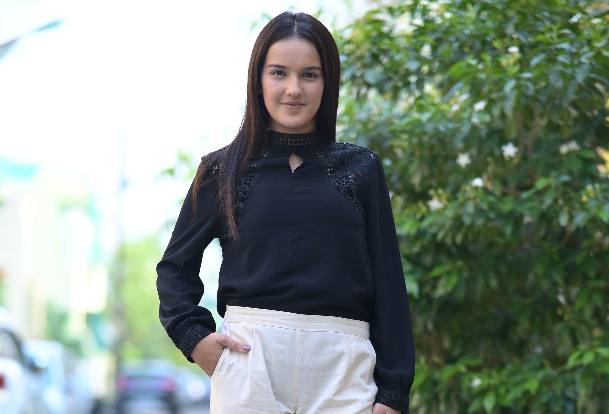 Beige Cozy Linen Pants.