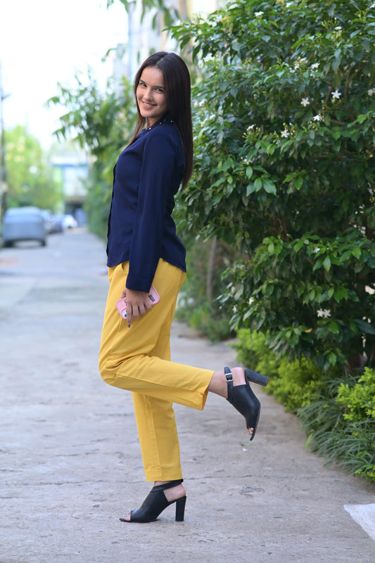 Yellow Cozy Linen Pants.