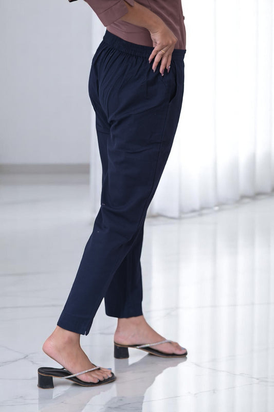Navy Blue Cozy Linen Pants.