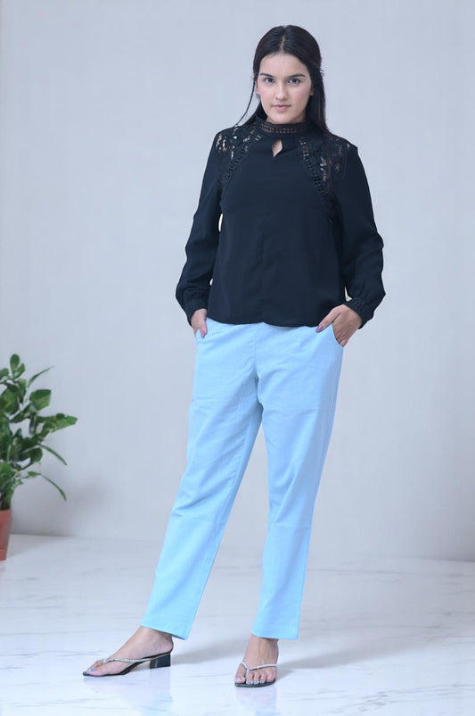 English Blue Cozy Linen Pants.