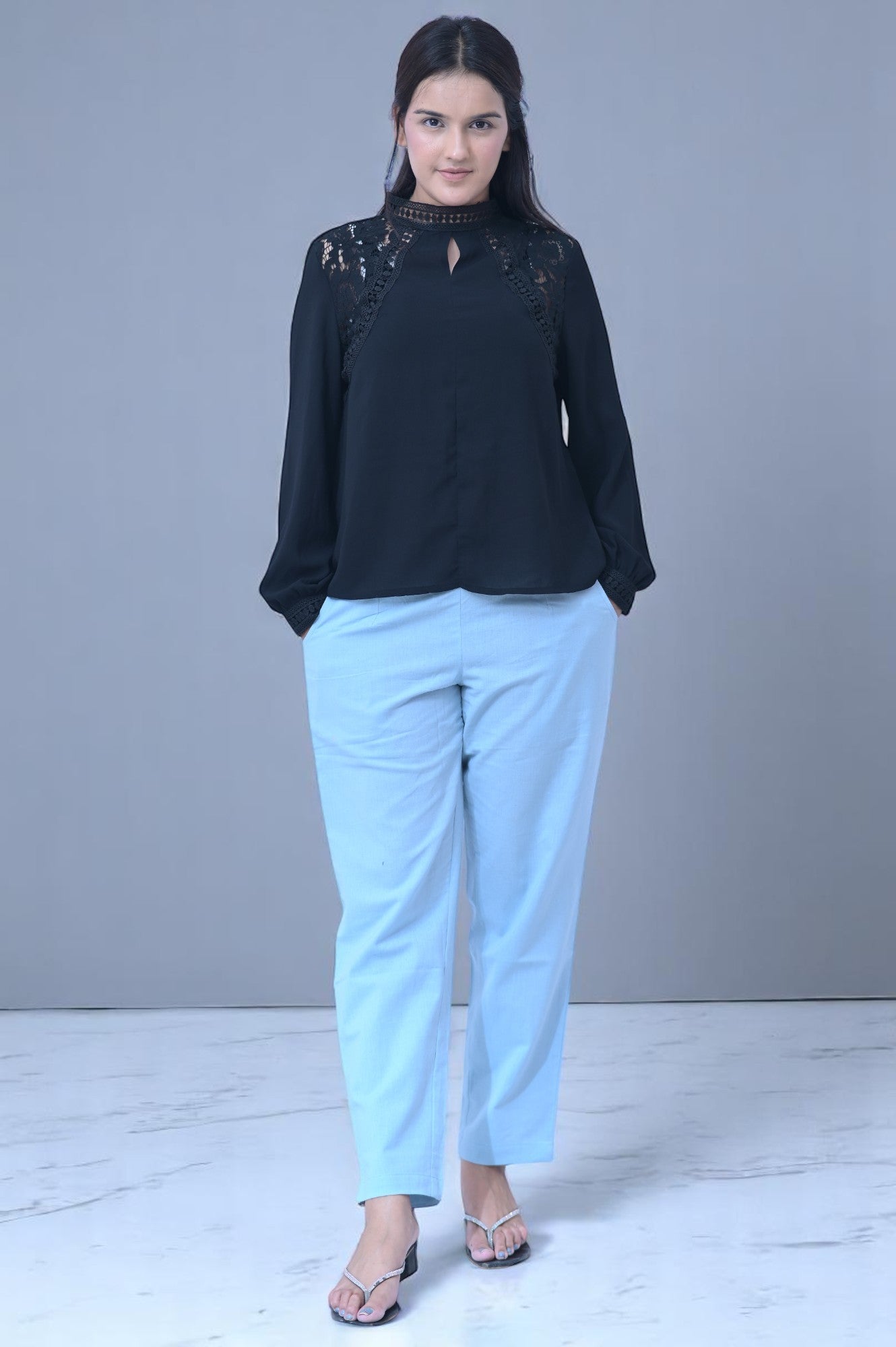 English Blue Cozy Linen Pants.