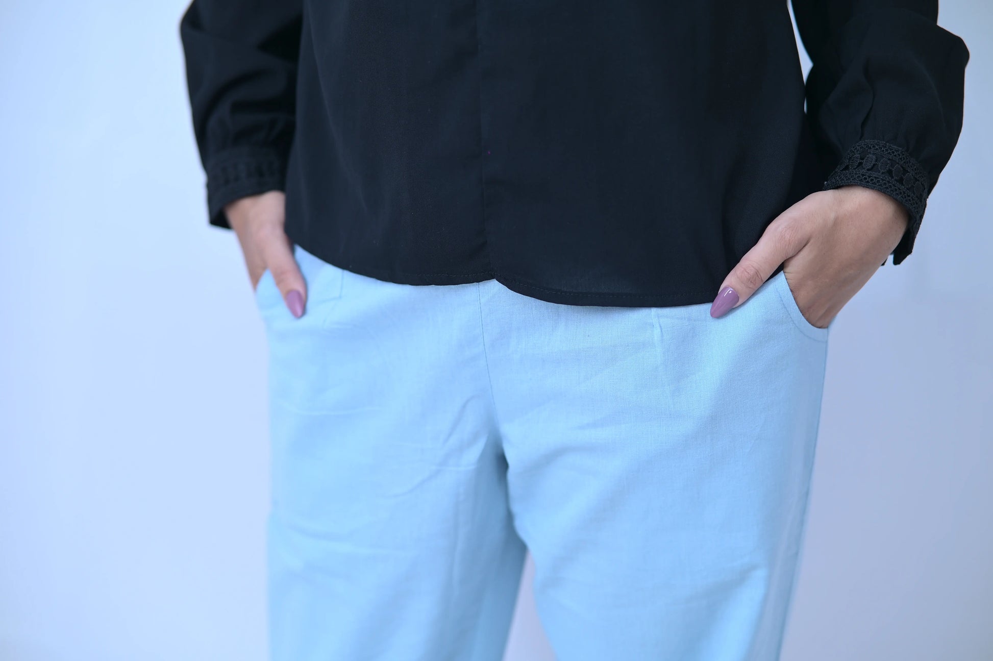 English Blue Cozy Linen Pants.