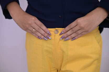 Yellow Cozy Linen Wide Leg Pants.
