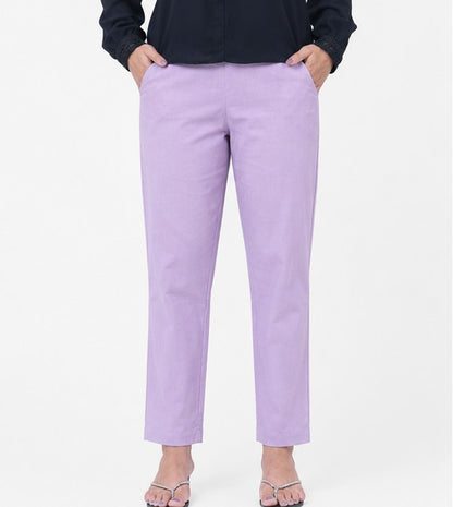 WOMEN LILAC AIRY LINEN PANT