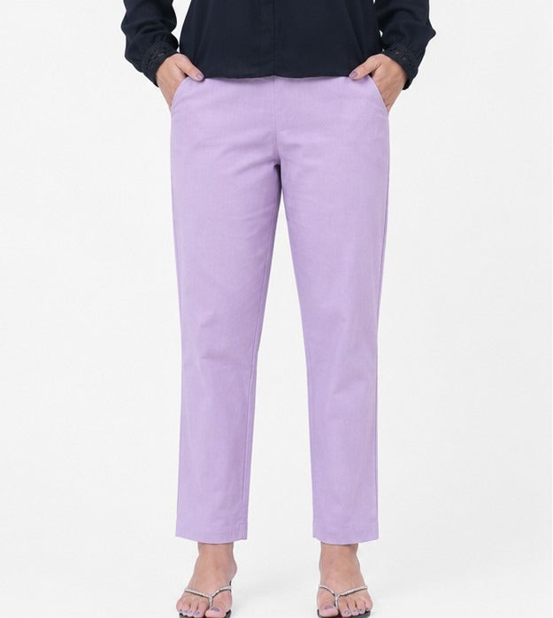WOMEN LILAC AIRY LINEN PANT