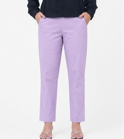 WOMEN LILAC AIRY LINEN PANT