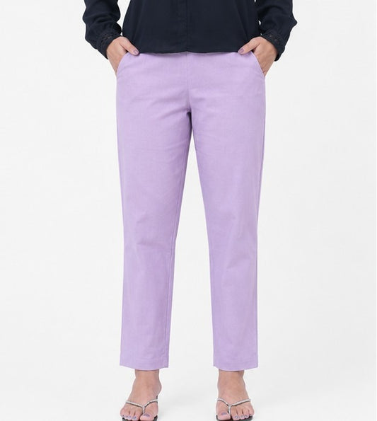 WOMEN LILAC AIRY LINEN PANT