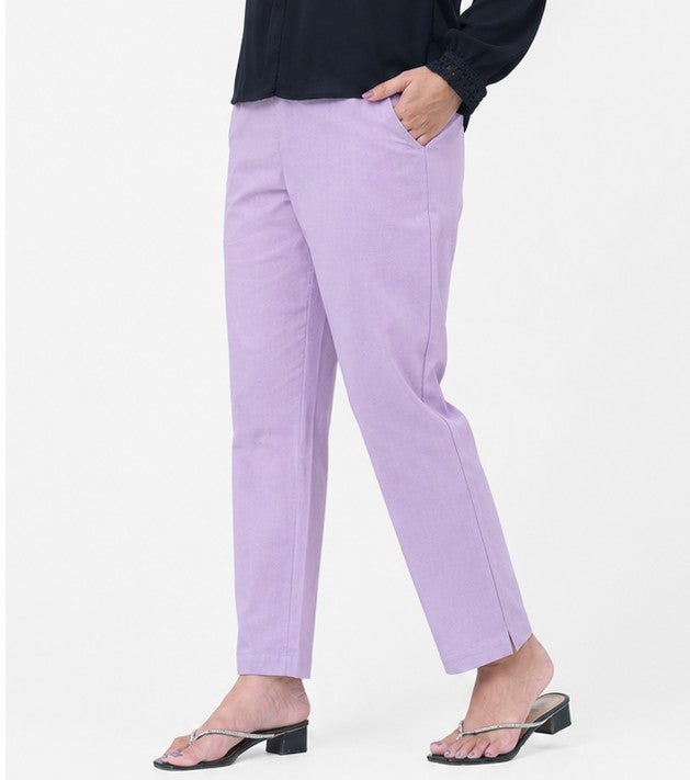 WOMEN LILAC AIRY LINEN PANT