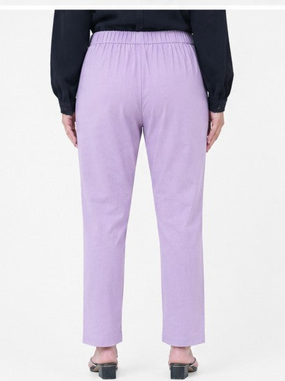 WOMEN LILAC AIRY LINEN PANT