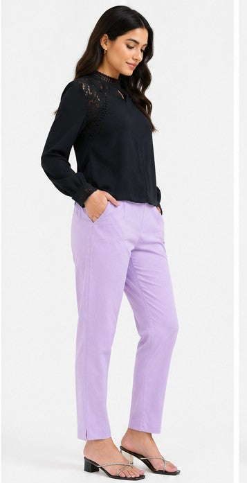 WOMEN LILAC AIRY LINEN PANT