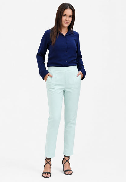 WOMEN MINT GREEN AIRY LINEN PANT