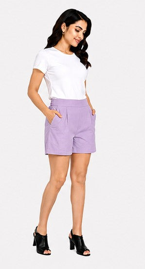 LILAC COTTON LINEN SHORT
