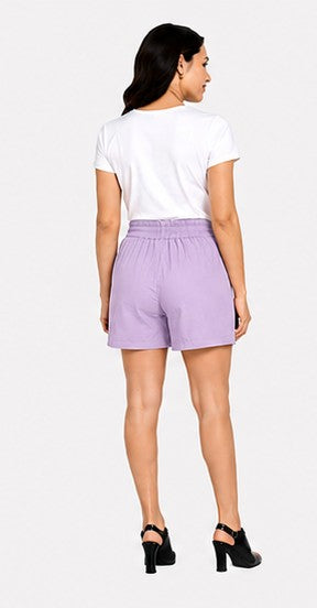 LILAC COTTON LINEN SHORT