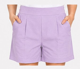 LILAC COTTON LINEN SHORT