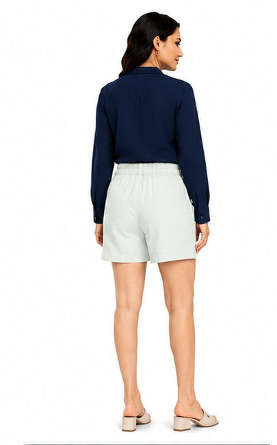 MINT GREEN COTTON LINEN SHORT