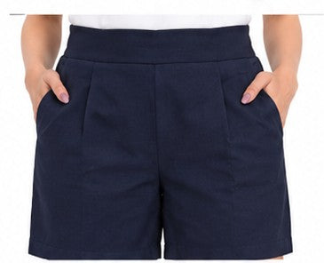 NAVY BLUE COTTON LINEN SHORT