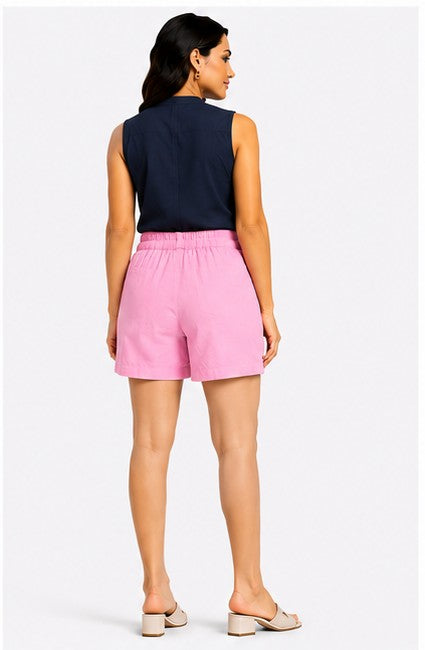 ROSE PINK COTTON LINEN SHORT