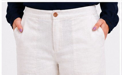 BEIGE AIRY LINEN WIDE LEG PANT