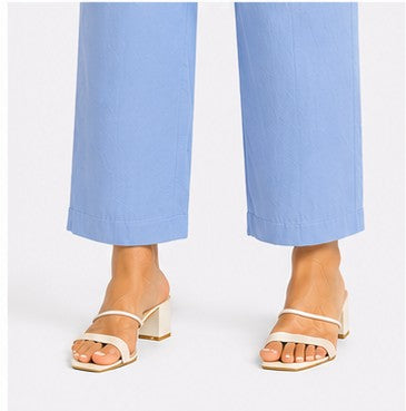 ENGLISH BLUE AIRY LINEN WIDE LEG PANT