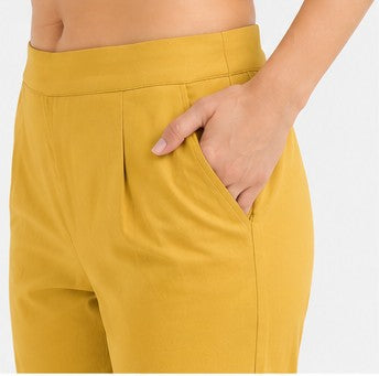 WOMEN YELLOW AIRY LINEN PANT