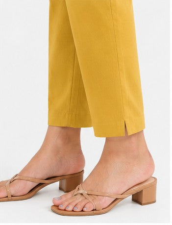 WOMEN YELLOW AIRY LINEN PANT